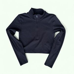 Sundays Best black 3/4 zip mock neck sweater